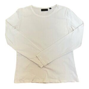 Amber Sun Long Sleeve Ivory colored 100% Cotton T Shirt S